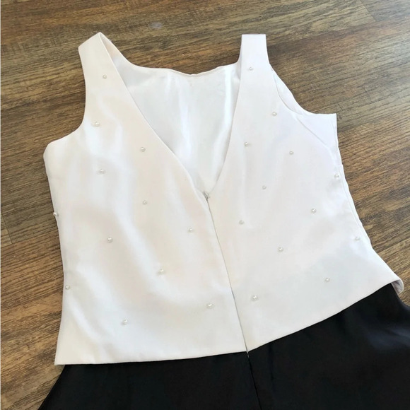 Arianna by Rachel Kaye Dress Black & Ivory With Pearls - Picture 4 of 5